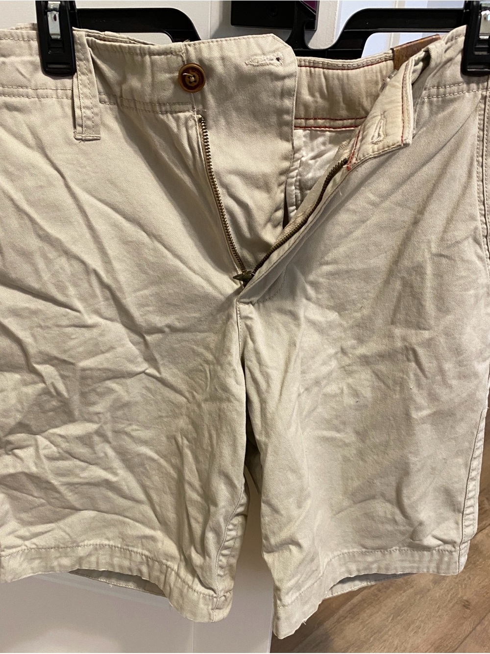 Red Camel Men's Khaki Flat-Front Cotton Shorts